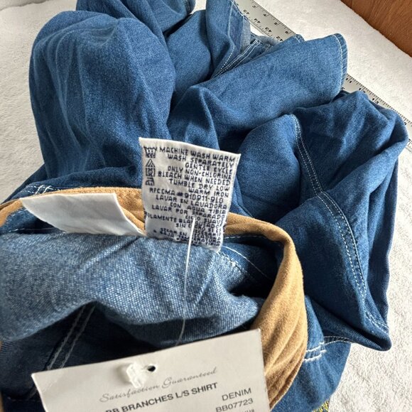 Bobbie Brooks Womens Embroidered Denim BB Branches Long Sleeve Shirt 22W/24WbNew - Picture 4 of 7